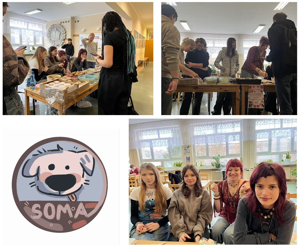 kolaż zdjęć uczniów realizujących projekt SOMA